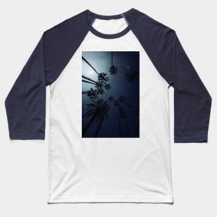 Palm Trees, Night Sky Baseball T-Shirt